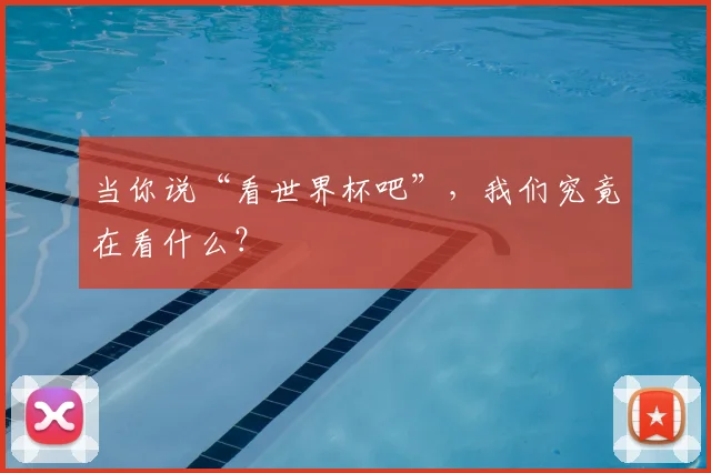 当你说“看世界杯吧”,我们究竟在看什么?